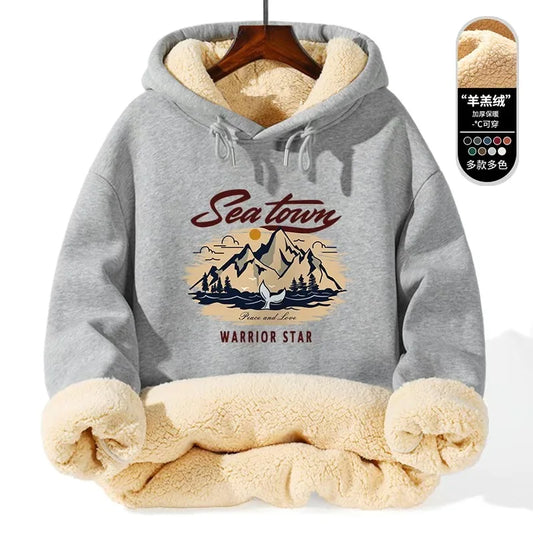 Thickened Lamb Fur Hooded Sweatshirt - Winter Warm Hoodie