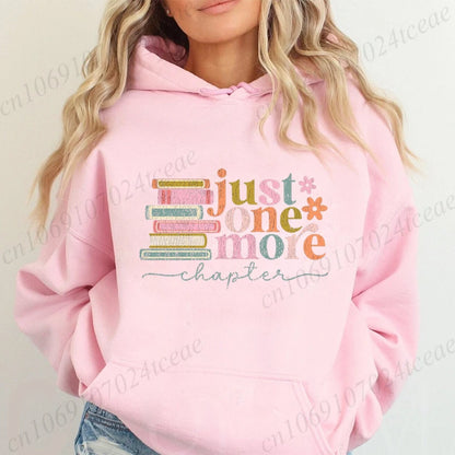 Just One More Chapter Fashion Print Hoodie