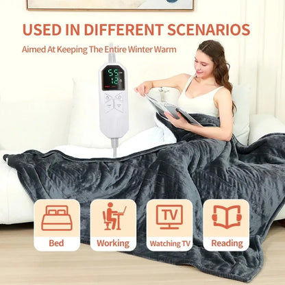 Electric Blanket - Heated Throw with Auto Shut-Off & Washable