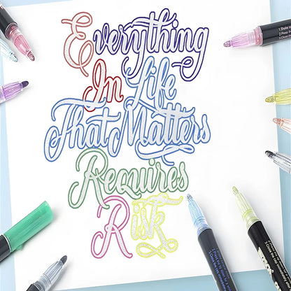 Double Line Outline Markers Set