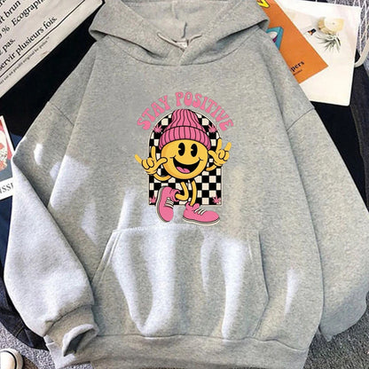 Smiling Face in Pink Hat Designed Pattern Men Women Hoodie