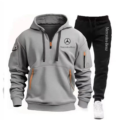 Mercedes Benz Men's Zip-Up Hoodie - Autumn/Winter Tracksuit
