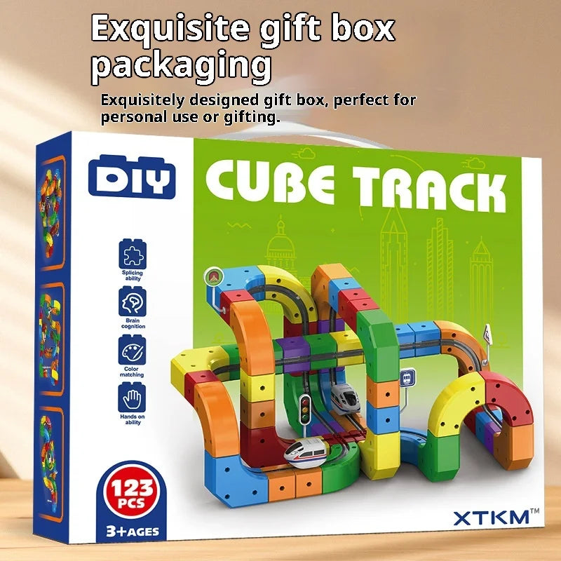 Electric Magnetic Track Set with Anti-Gravity Vehicles 100+ Piece STEM Building Toy Creative DIY Railway Model Gift