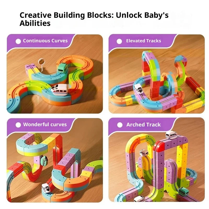 Electric Magnetic Track Set with Anti-Gravity Vehicles 100+ Piece STEM Building Toy Creative DIY Railway Model Gift